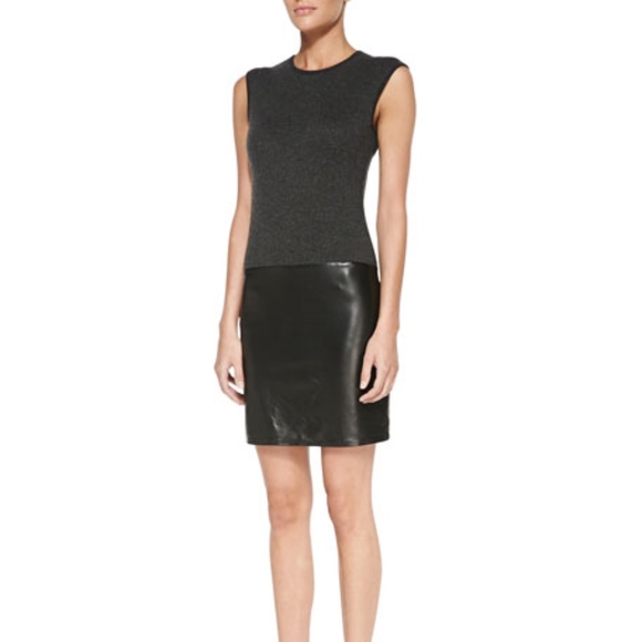 Ralph Lauren Black Label Dresses & Skirts - RALPH LAUREN BLACK LABEL Cashmere & Leather Dress